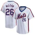 NY.Mets #26 Nolan McLean Player White Cooperstown Collection T-shirt Game Fdoa Stitched Jerseys