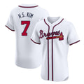 A.Braves #7 Ha-Seong Kim Player White Limited Elite Home Game Gdoa Stitched Jerseys