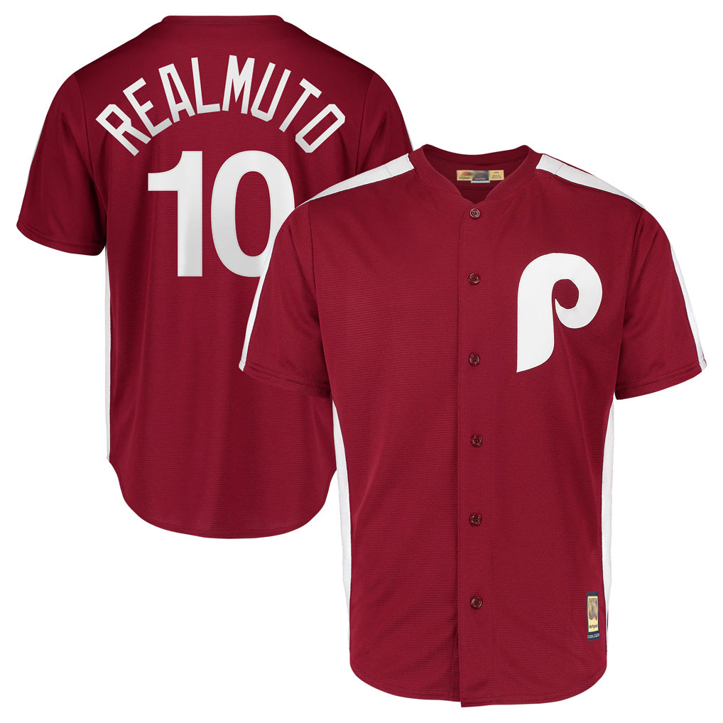 P.Phillies #10 J.T. Realmuto Player Red Cooperstown Collection Limited Home Fdoa Stitched Jerseys