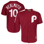 P.Phillies #10 J.T. Realmuto Player Red Cooperstown Collection Limited Home Fdoa Stitched Jerseys