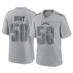 P.Eagles #58 Jalyx Hunt Player Gray Atmosphere Fashion Home Game Gdoa Stitched Jerseys