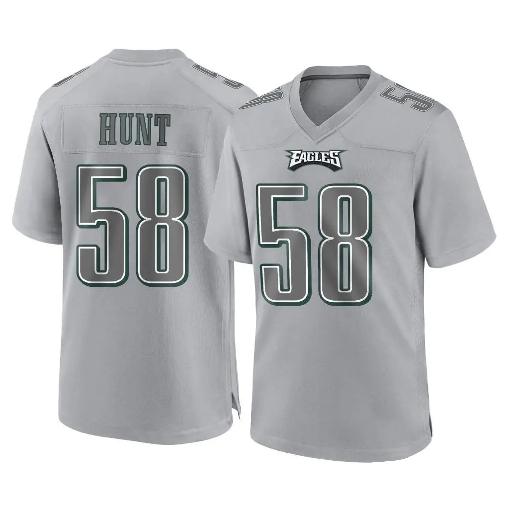 P.Eagles #58 Jalyx Hunt Player Gray Atmosphere Fashion Home Game Gdoa Stitched Jerseys