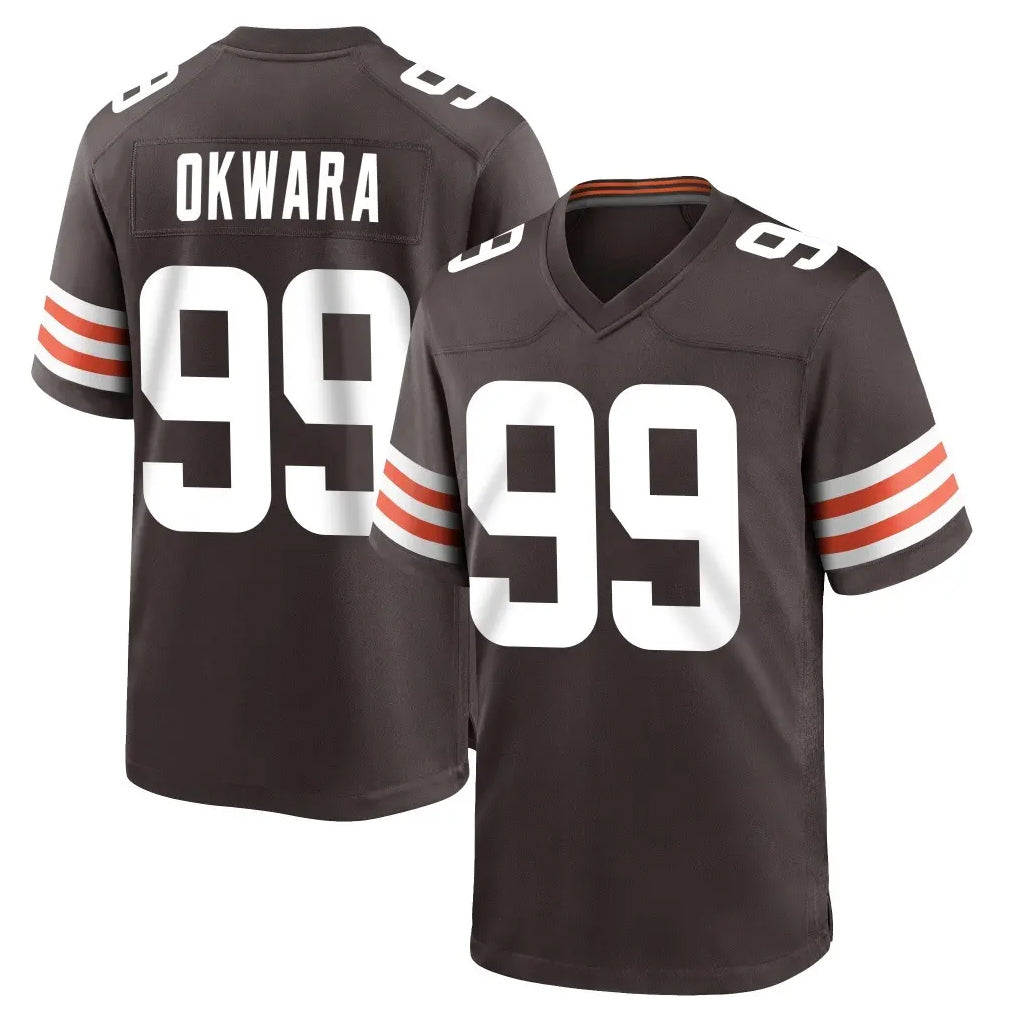 C.Browns #99 Julian Okwara Player Brown Home Game Gdoa Stitched Jerseys
