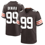 C.Browns #99 Julian Okwara Player Brown Home Game Gdoa Stitched Jerseys