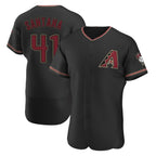 A.Diamondbacks #41 Carlos Santana Player Black Limited Elite Home Game Gdoa Stitched Jerseys