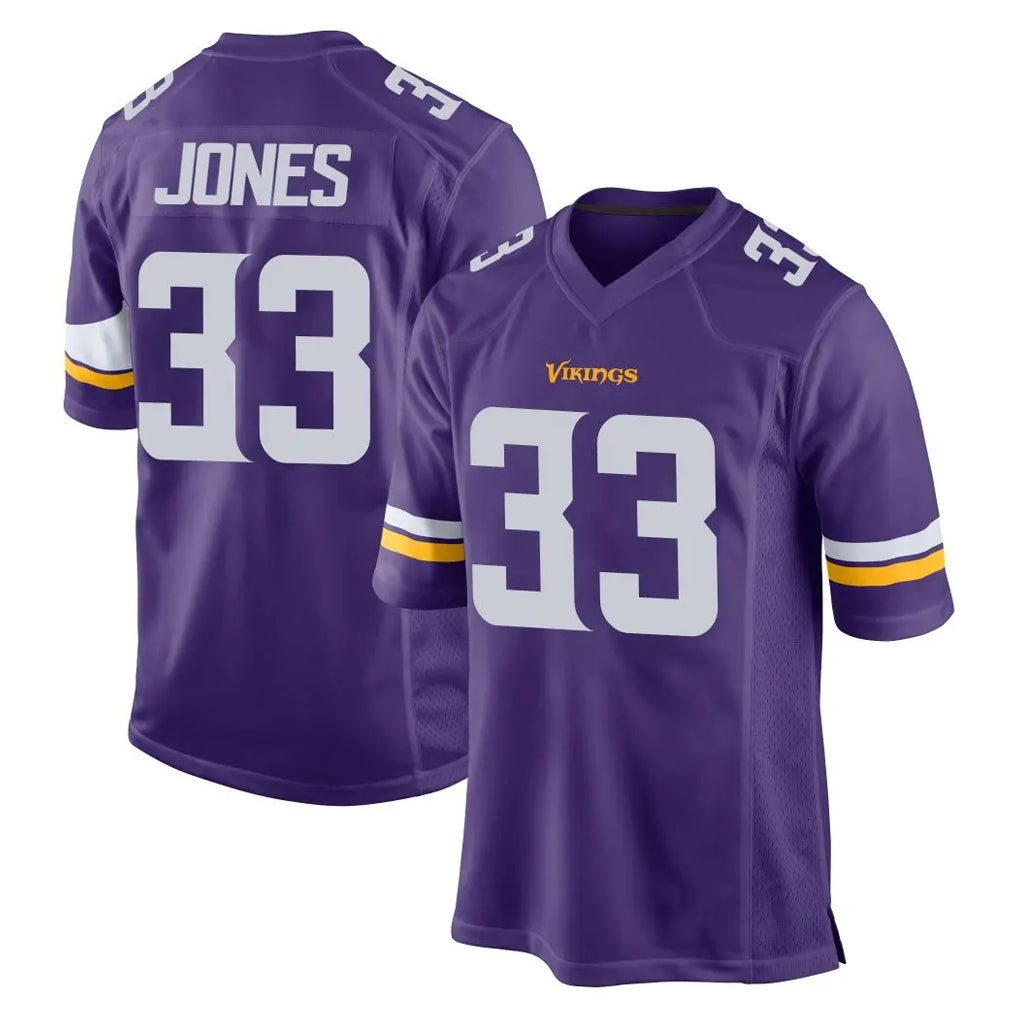M.Vikings #33 Aaron Jones Sr. Player Purple Home Game Gdoa Stitched Jerseys