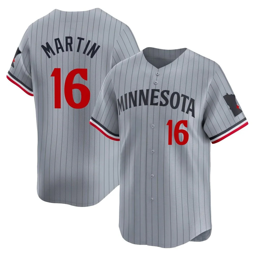 M.Twins #16 Austin Martin Player Gray Home Limited Fdoa Stitched Jerseys
