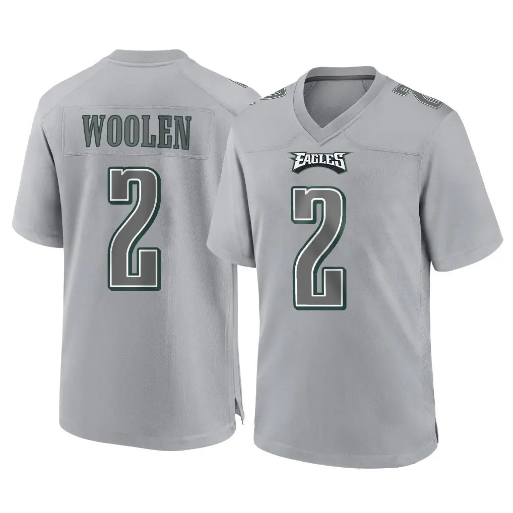 P.Eagles #2 Riq Woolen Player Gray Atmosphere Fashion Home Game Gdoa Stitched Jerseys
