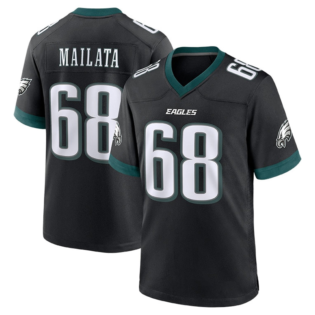 P.Eagles #68 Jordan Mailata Player Black Game Home Gdoa Stitched Jerseys