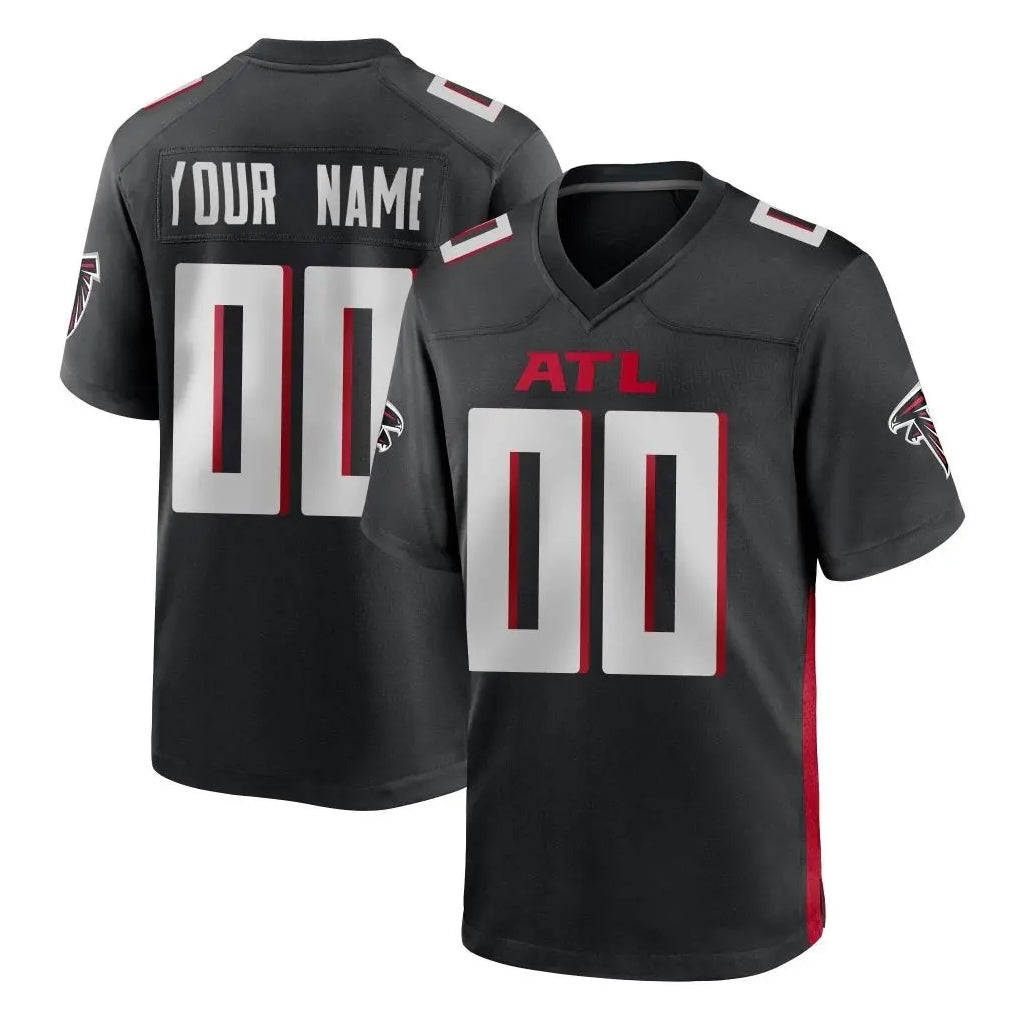 Custom A.Falcons Black Home Game Any Name & Numbers Gdoa Stitched Jerseys