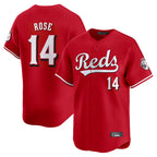 C.Reds #14 Pete Rose Player Red Home Limited Gdoa Stitched Jerseys