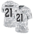 A.Cardinals #21 Garrett Williams Player Camo Salute to Service Limited Gdoa Stitched Jerseys