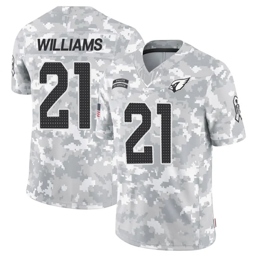 A.Cardinals #21 Garrett Williams Player Camo Salute to Service Limited Gdoa Stitched Jerseys