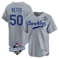 LA.Dodgers #50 Mookie Betts Player Gray World Series Game Limited Home Fdoa Stitched Jerseys