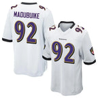 B.Ravens #92 Nnamdi Madubuike Player White Alternate Home Game Gdoa Stitched Jerseys