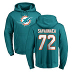 M.Dolphins #72 Jonah Savaiinaea Player Aqua LOGO Pullover Hoodies Limited Gdoa Stitched Jerseys
