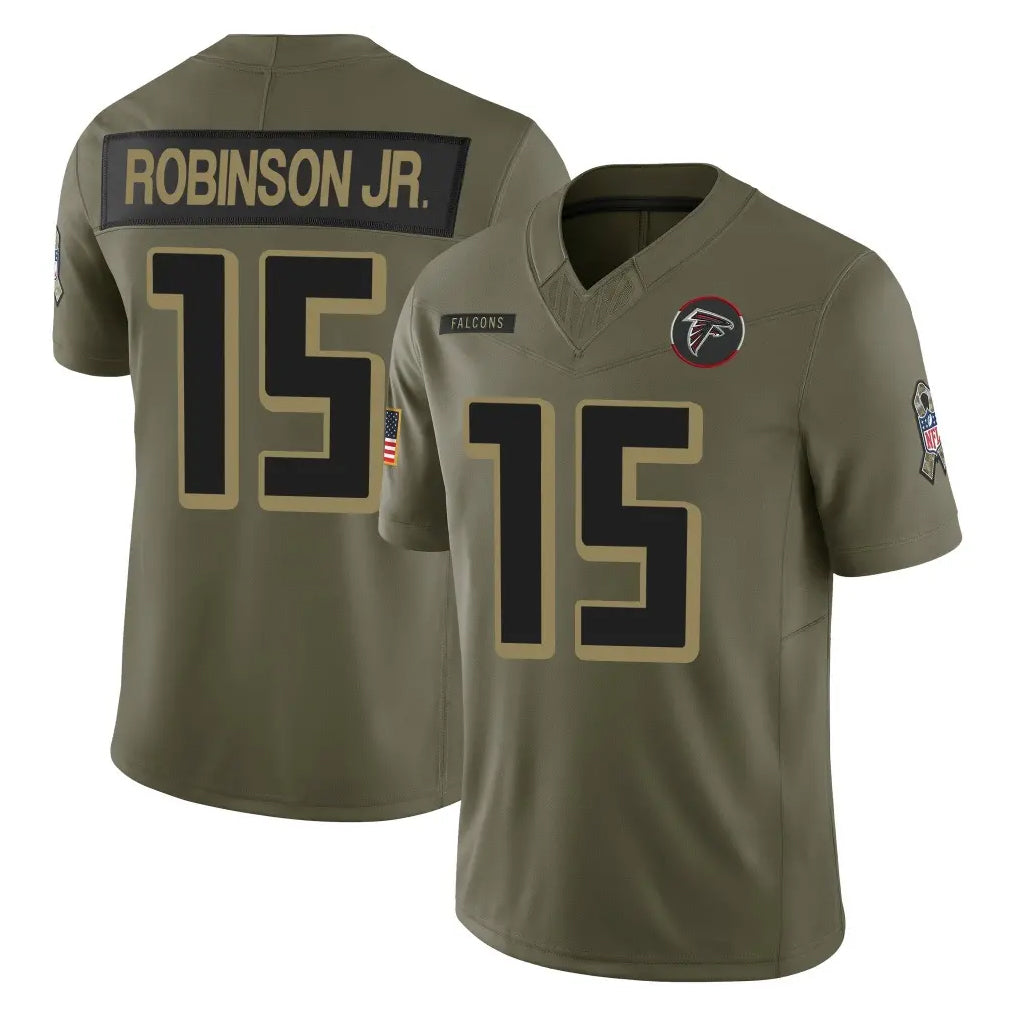 A.Falcons #15 Brian Robinson Player Olive Salute To Service Limited Home Game Gdoa Stitched Jerseys