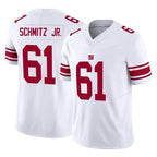 NY.Giants #61 John Michael Schmitz Jr. Player White Limited Vapor F.U.S.E. Home Game Gdoa Stitched Jerseys