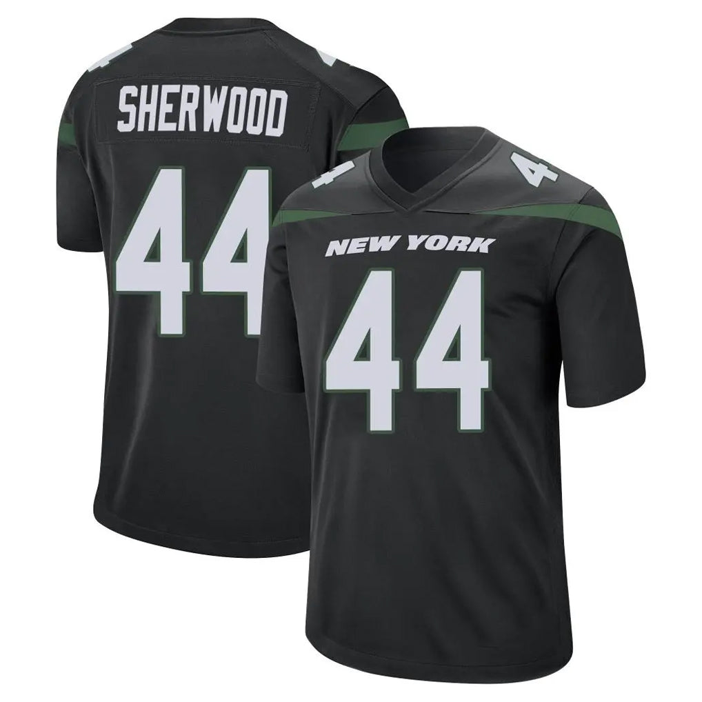 NY.Jets #44 Jamien Sherwood Player Stealth Black Home Game Gdoa Stitched Jerseys