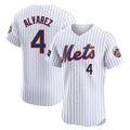 NY.Mets #4 Francisco Alvarez Player White Home Limited Elite Fdoa Stitched Jerseys