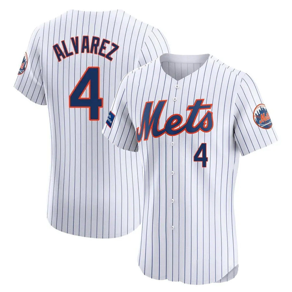 NY.Mets #4 Francisco Alvarez Player White Home Limited Elite Fdoa Stitched Jerseys