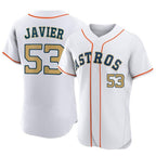 H.Astros #53 Cristian Javier Player Gold Collection Limited Elite Home Gdoa Stitched Jerseys