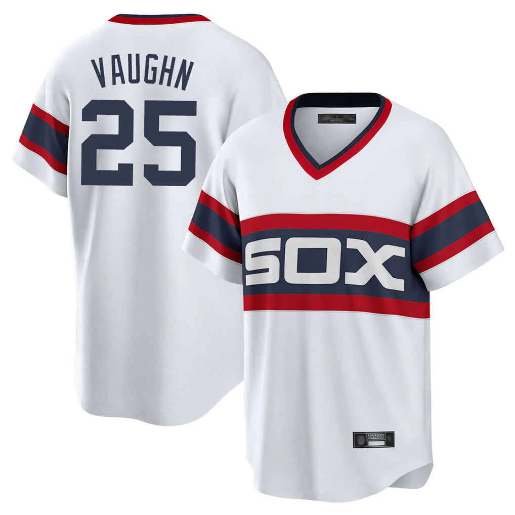 C.White Sox #25 Andrew Vaughn Player White T-shirt Home Game Gdoa Stitched Jerseys