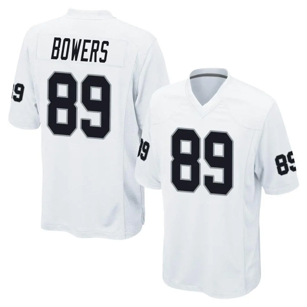 LV.Raiders #89 Brock Bowers Player White Home Game Gdoa Stitched Jerseys