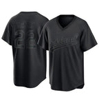 Athletics #22 Jeff McNeil Player Black Pitch Fashion T-shirt Home Game Gdoa Stitched Jerseys