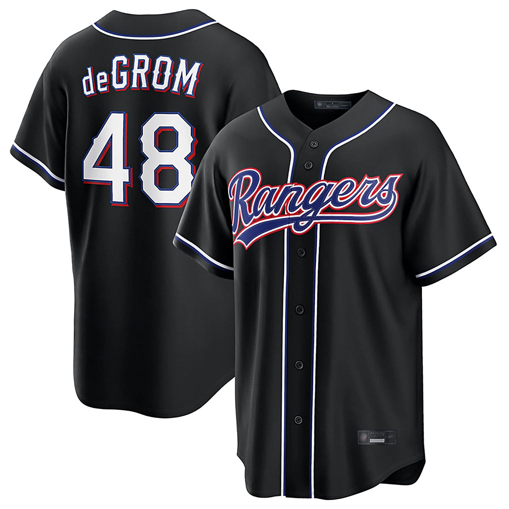 T.Rangers #48 Jacob deGrom Player Black 2026 Out Fashion Replica Fdoa Stitched Jerseys