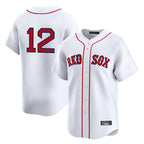 B.Red Sox #12 Connor Wong Player White Limited Home Game Gdoa Stitched Jerseys