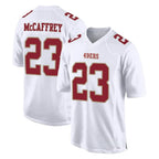 SF.49ers #23 Christian McCaffrey Player White Fashion Home Game Gdoa Stitched Jerseys