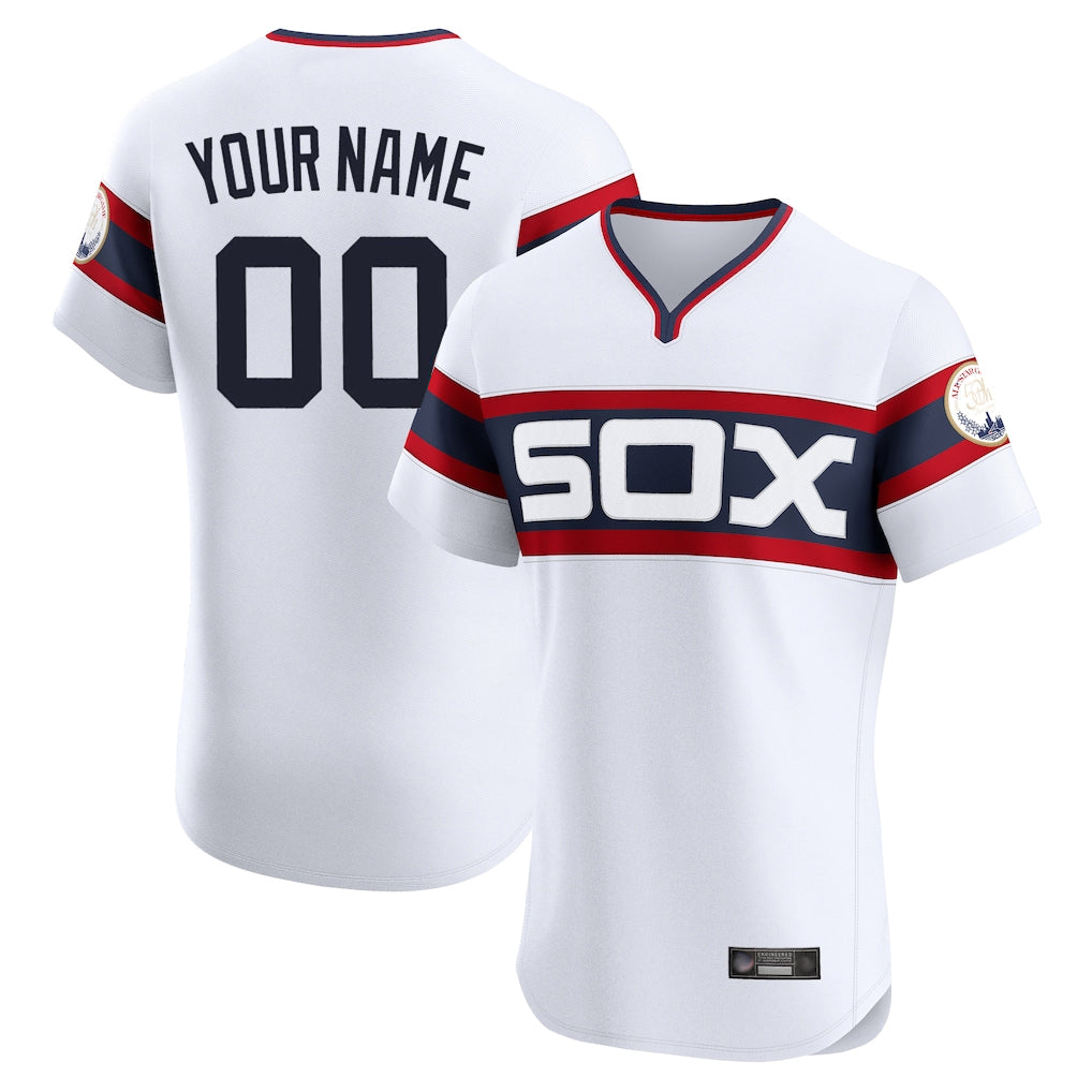 Custom C.White Sox White T-shirt Limtied Elite Home Game Any Name & Number Gdoa Stitched Jerseys