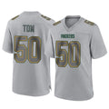 GB.Packers #50 Zach Tom Player Gray Atmosphere Fashion Home Game Gdoa Stitched Jerseys