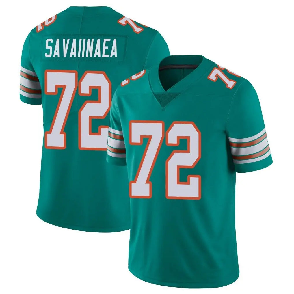 M.Dolphins #72 Jonah Savaiinaea Player Aqua Limited Alternate Vapor Untouchable Home Game Gdoa Stitched Jerseys