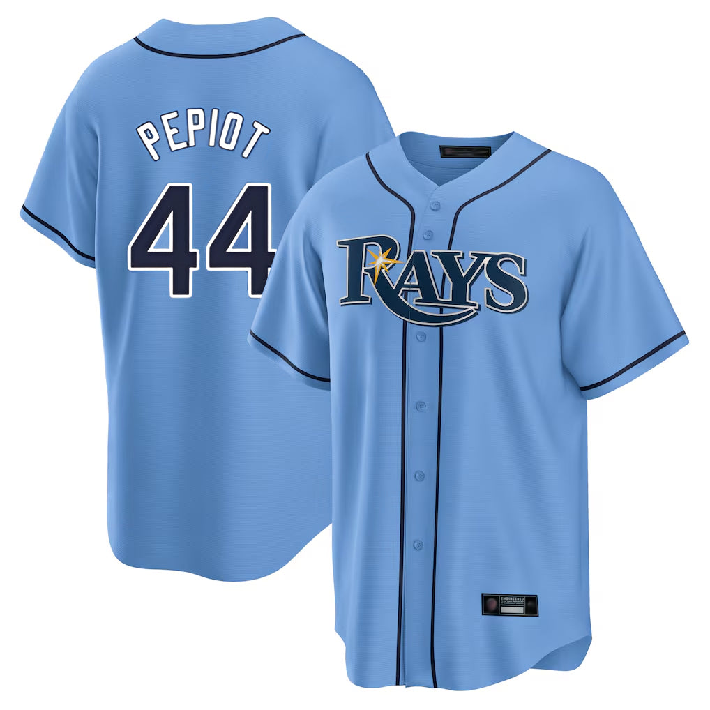 T.Bay Rays #44 Ryan Pepiot Player Light Blue Home Limited Fdoa Stitched Jerseys