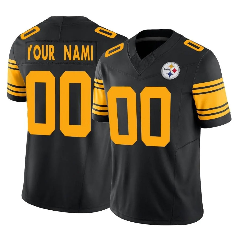 Custom P.Steelers Black Limited 2nd Alternate Vapor F.U.S.E. Home Game Any Name & Numbers Gdoa Stitched Jerseys