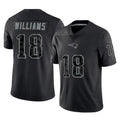 NE.Patriots #18 Kyle Williams Player Black Reflective LImited Home Game Gdoa Stitched Jerseys