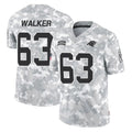 C.Panthers #63 Rasheed Walker Player Arctic Camo Salute to Service Limited Game Gdoa Stitched Jerseys
