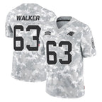 C.Panthers #63 Rasheed Walker Player Arctic Camo Salute to Service Limited Game Gdoa Stitched Jerseys