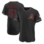 A.Diamondbacks #51 Randy Johnson Player Black Authentic Alternate Stitched Jerseys