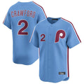 P.Phillies #2 Justin Crawford Player Light Blue Home Limited Fdoa Stitched Jerseys
