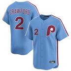 P.Phillies #2 Justin Crawford Player Light Blue Home Limited Fdoa Stitched Jerseys