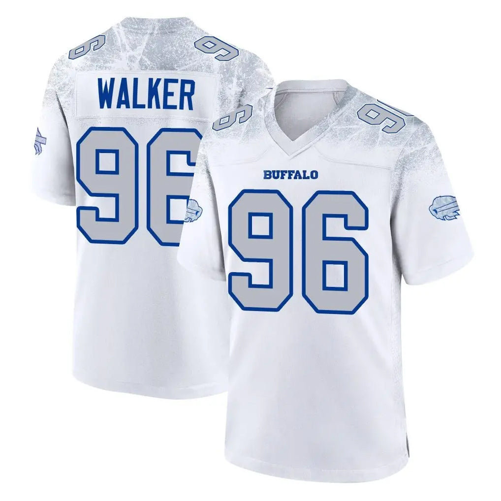 B.Bills #96 Deone Walker Player White Rivalries Collection Game Gdoa Stitched Jerseys