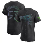 T.Bay Rays #57 Drew Rasmussen Player Black City Connect Home Limited Elite Fdoa Stitched Jerseys