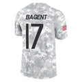 C.Bears #17 Tyson Bagent Player Arctic Camo Salute to Service Limited Gdoa Stitched Jerseys