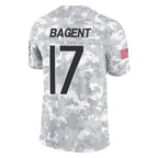 C.Bears #17 Tyson Bagent Player Arctic Camo Salute to Service Limited Gdoa Stitched Jerseys