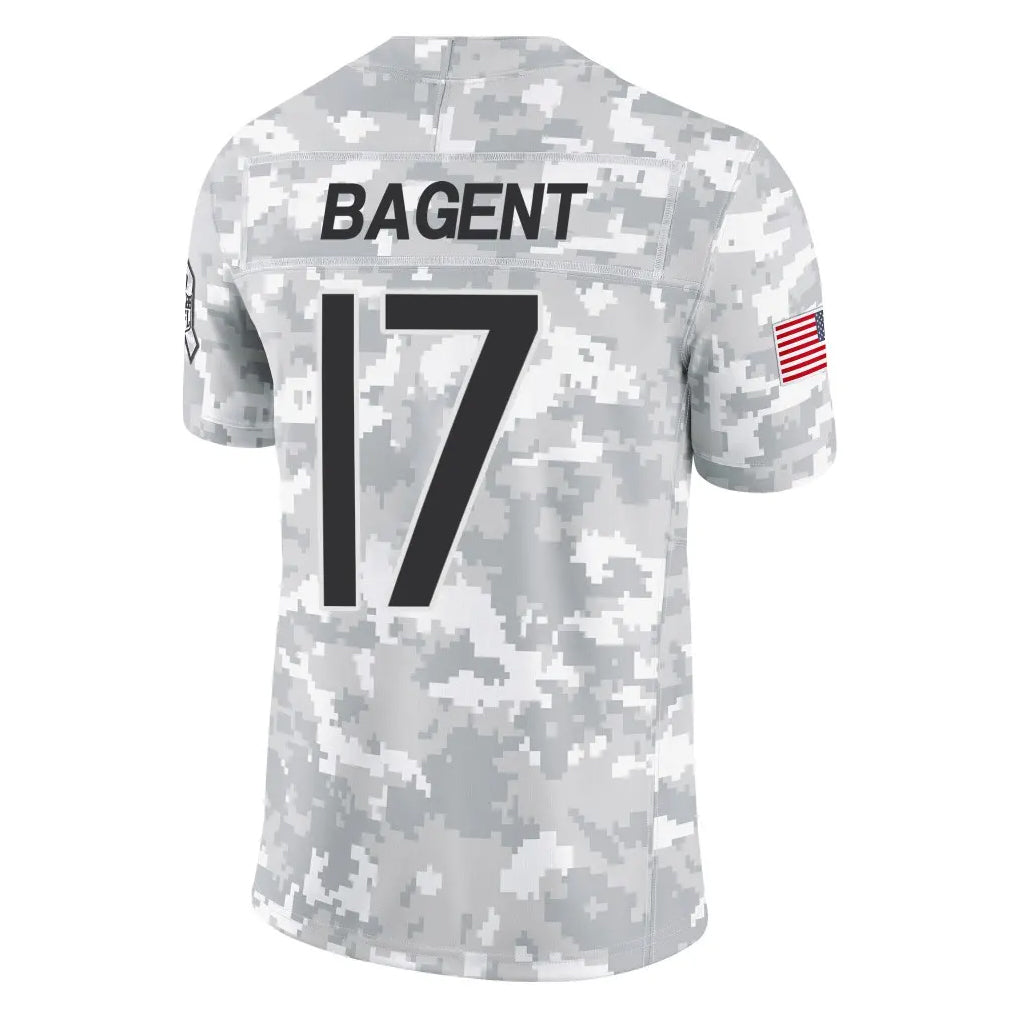 C.Bears #17 Tyson Bagent Player Arctic Camo Salute to Service Limited Gdoa Stitched Jerseys