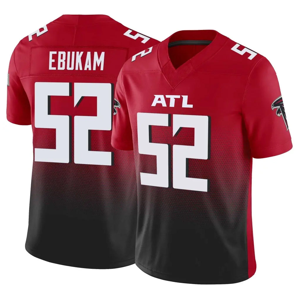A.Falcons #52 Samson Ebukam Player Red Vapor F.U.S.E. Limited Home Game Gdoa Stitched Jerseys