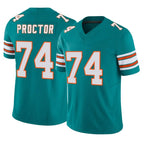 M.Dolphins #74 Kadyn Proctor Player Aqua Limited Alternate Vapor F.U.S.E. Home Game Gdoa Stitched Jerseys